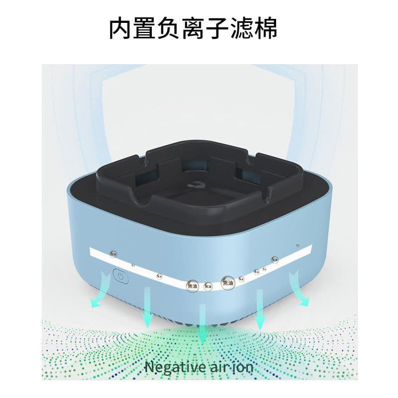 image-Crystal Lighting Ashtray Air Purifier Negative Ion Smoke Filter