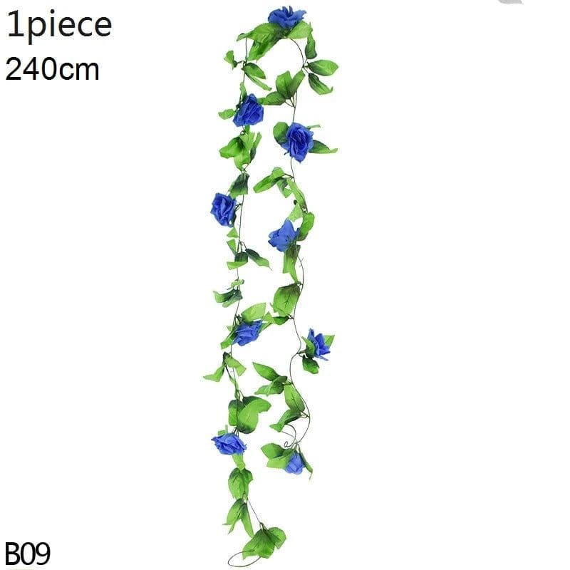 image-Artificial Flower Wisteria Vine Ivy Leaf Garland Silk Rose Flowers Rattan String Vine Wedding Arch Flower Home Garden Decoration