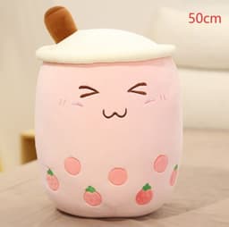 image-Cute Fruit Drink Plush Stuffed Soft Strawberry Milk Tea Plush Boba Tea Cup Toy Bubble Tea Pillow Cushion Kids Gift