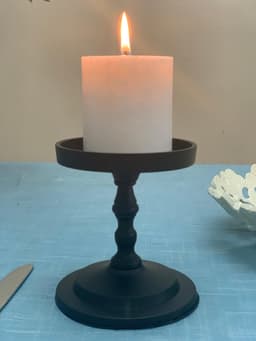 image-Vibhsa Pillar Candle Holder - Matte Black (4.5"H)