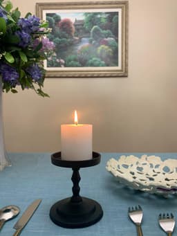 image-Vibhsa Pillar Candle Holder - Matte Black (4.5"H)
