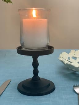image-Vibhsa Pillar Candle Holder - Matte Black (4.5"H)