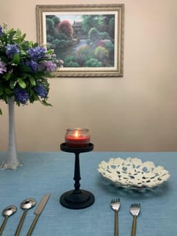 image-Vibhsa Pillar Candle Holder - Matte Black (7"H)