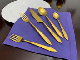 image-Flatware set of 20 Pieces Golden Stainless Taj Look
