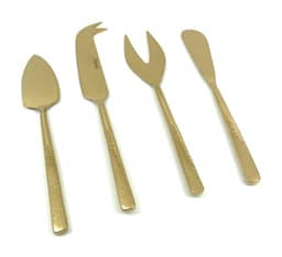 image-Cheese knives set of 4 Stainless Steel Hammered