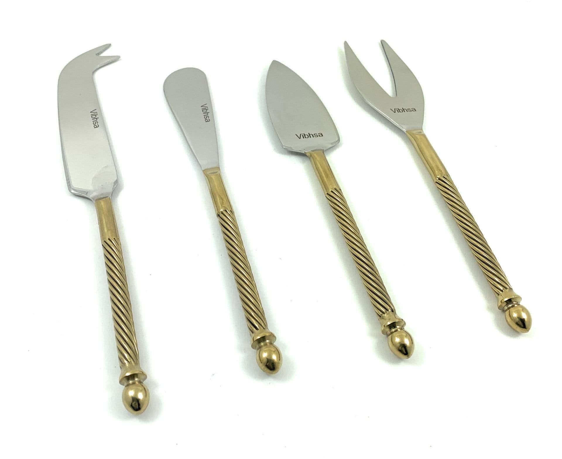 image-Cheese knives set of 4 Stainless Steel, Golden