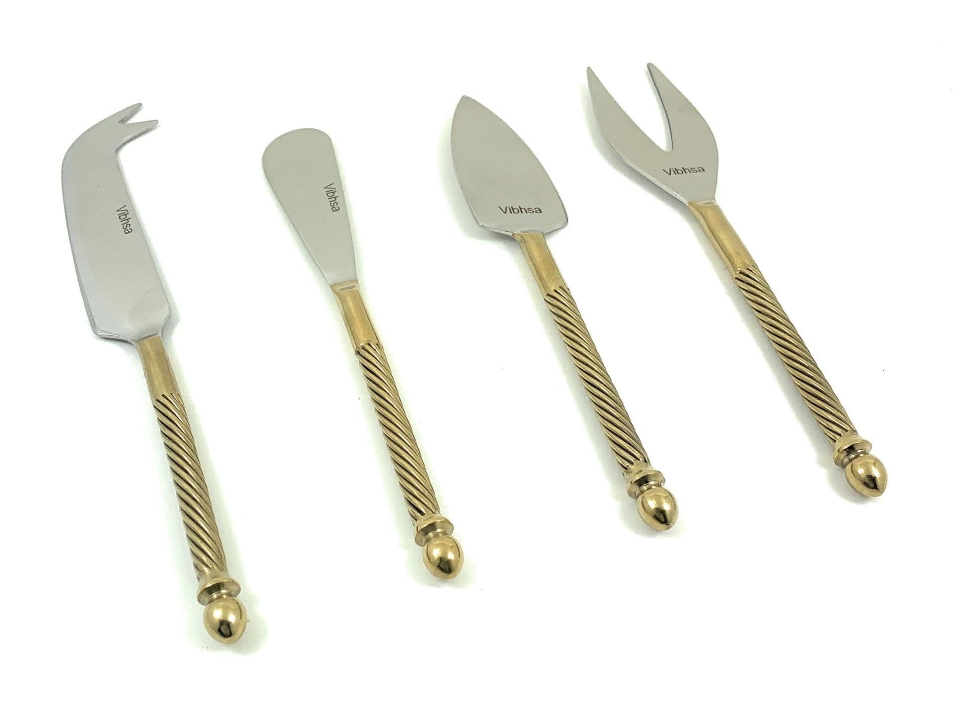 image-Cheese knives set of 4 Stainless Steel, Golden