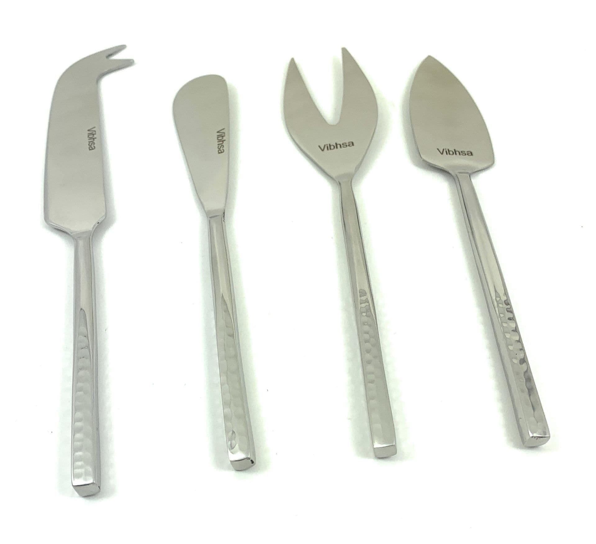 image-Silver Cheese knives set of 4 Stainless Steel Silver