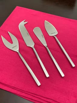 image-Silver Cheese knives set of 4 Stainless Steel Silver