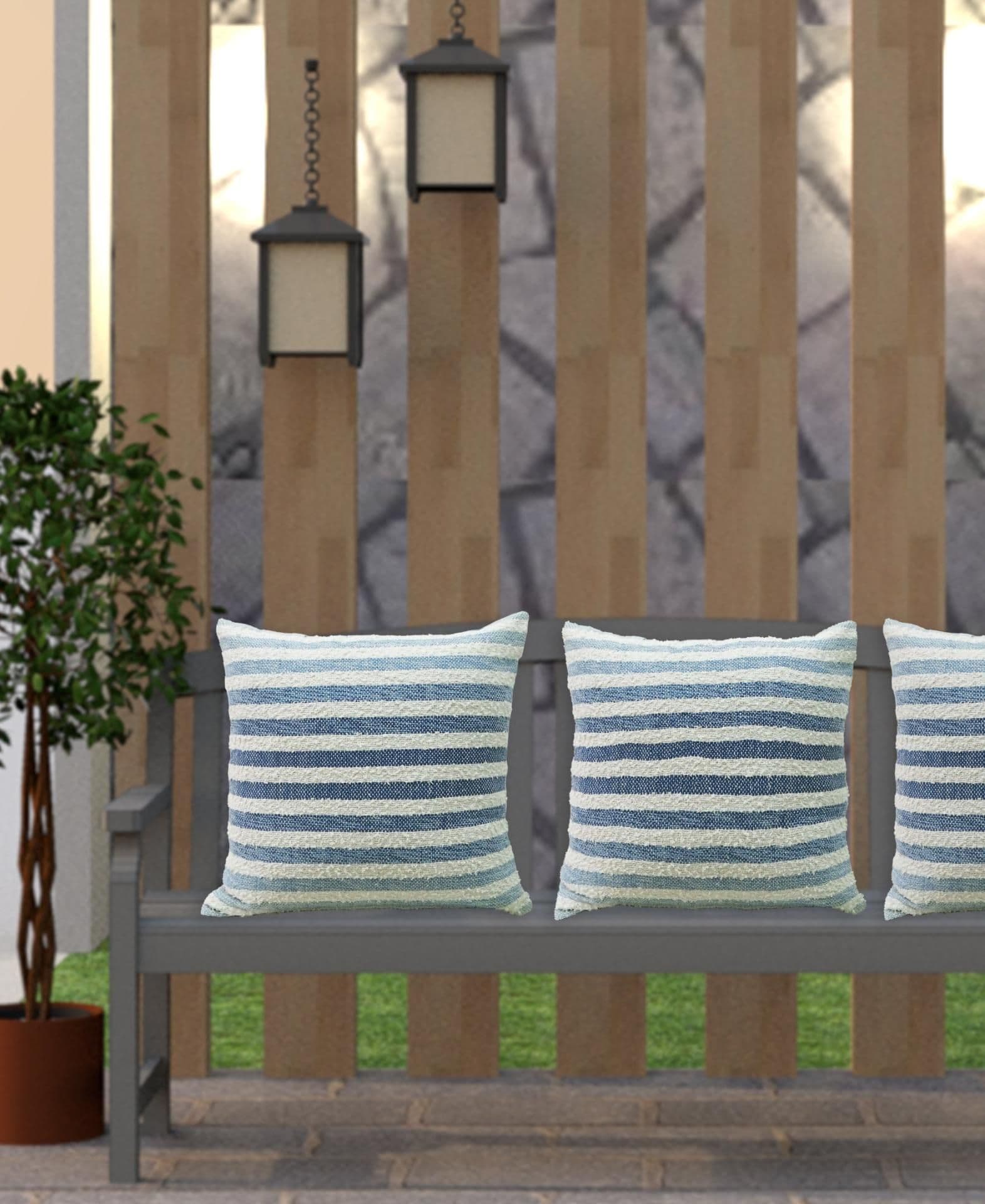 image-Linden Street 100% Cotton Ombre Textured Stripe Pillow