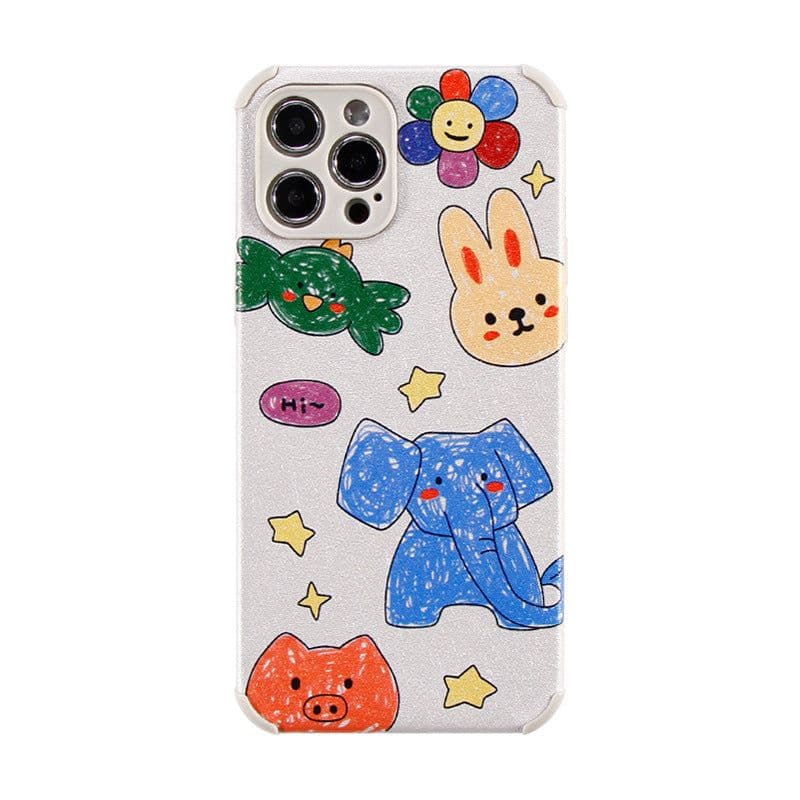 image-Graffiti Animal iPhone Case - Soft Shell TPU Cartoon