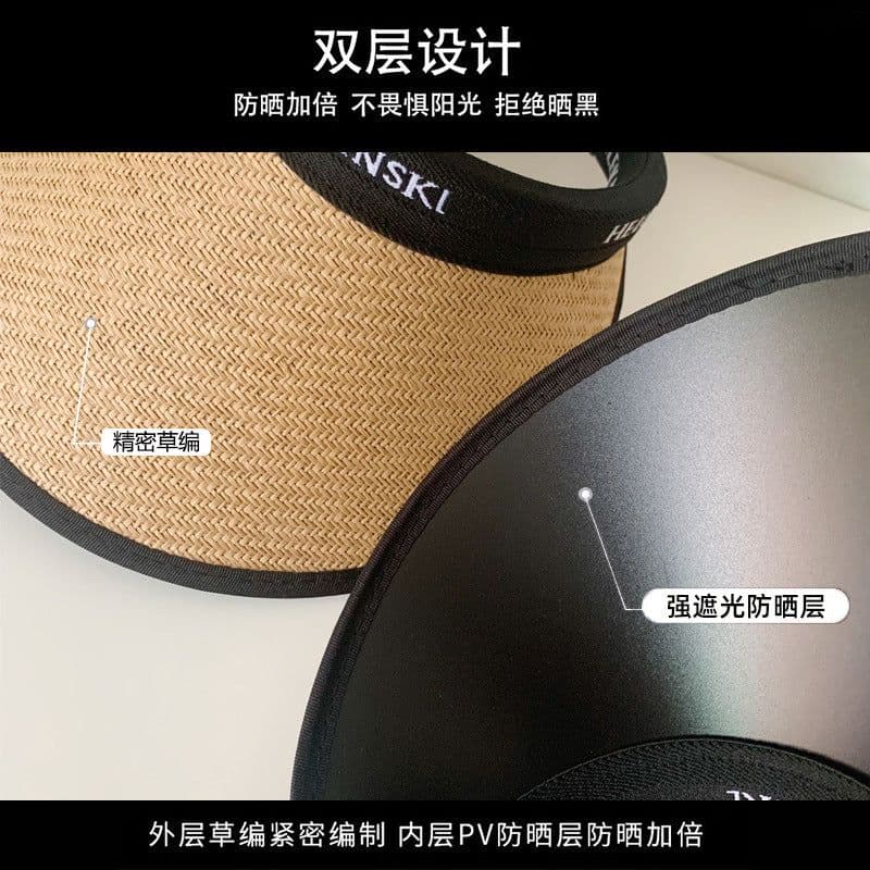 image-Women's UV Protection Straw Hat with Wide Brim