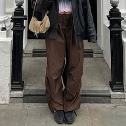 image-European Style Elastic Waist Wide-Leg Casual Pants