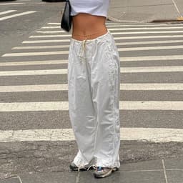 image-European Style Elastic Waist Wide-Leg Casual Pants