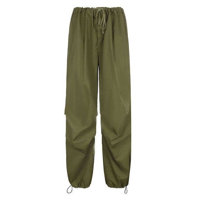 image-European Style Elastic Waist Wide-Leg Casual Pants