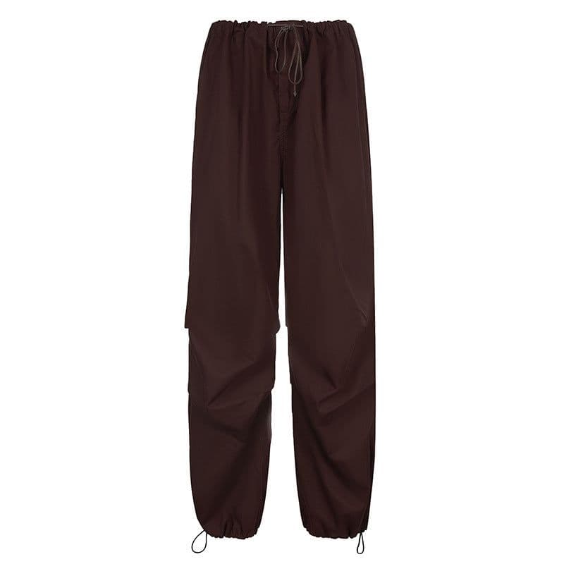 image-European Style Elastic Waist Wide-Leg Casual Pants