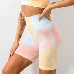 image-2022 Tie Dye Seamless Yoga Sports Suit High Waist Leggings