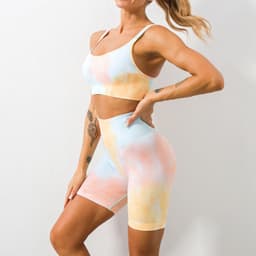 image-2022 Tie Dye Seamless Yoga Sports Suit High Waist Leggings