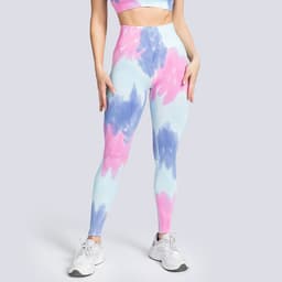 image-2022 Tie Dye Seamless Yoga Sports Suit High Waist Leggings