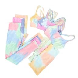 image-2022 Tie Dye Seamless Yoga Sports Suit High Waist Leggings