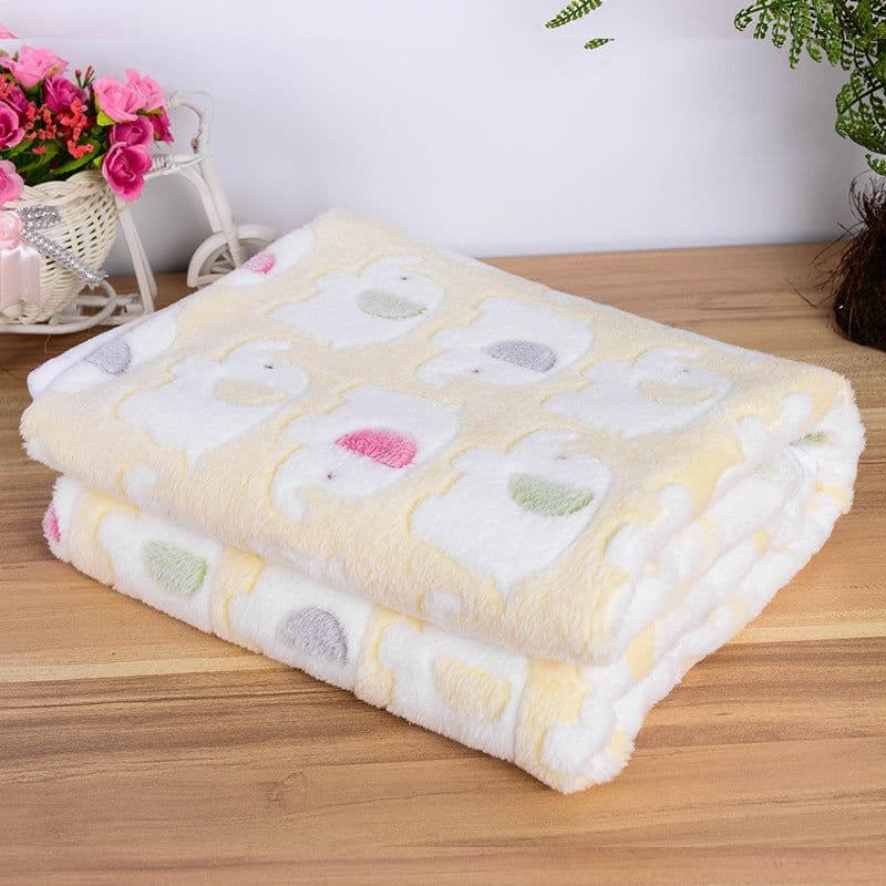 image-Junzhe Pets Dog Seat Cushion 25x25cm Flannel Paw Print