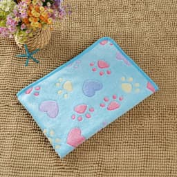 image-Junzhe Pets Dog Seat Cushion 25x25cm Flannel Paw Print