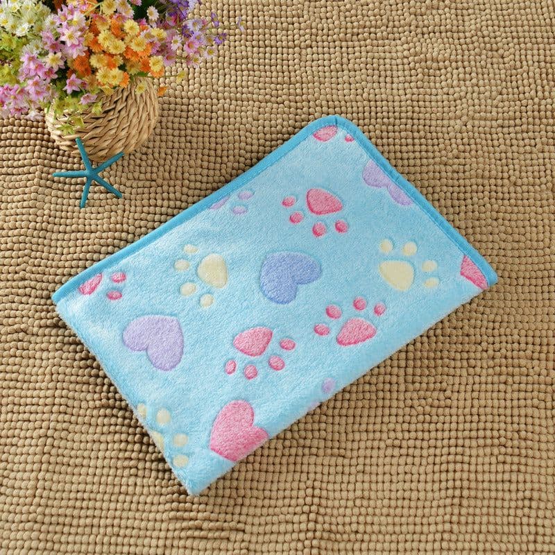 image-Junzhe Pets Dog Seat Cushion 25x25cm Flannel Paw Print