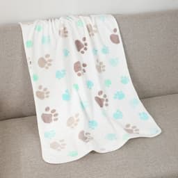 image-Junzhe Pets Dog Seat Cushion 25x25cm Flannel Paw Print