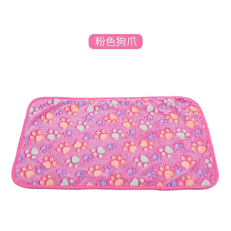 image-Junzhe Pets Dog Seat Cushion 25x25cm Flannel Paw Print