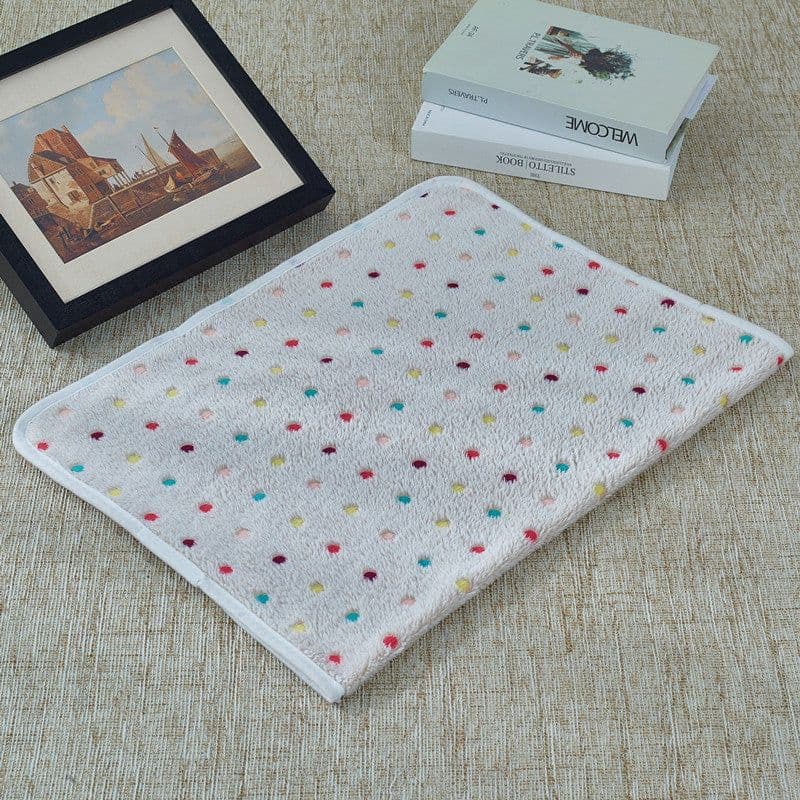 image-Junzhe Pets Dog Seat Cushion 25x25cm Flannel Paw Print