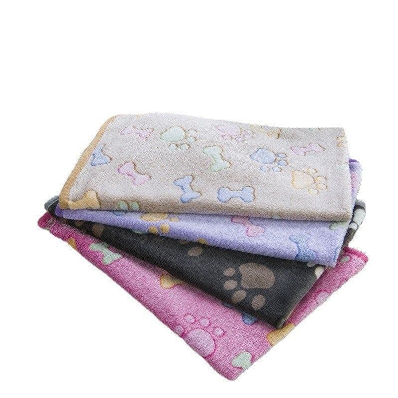 image-Junzhe Pets Dog Seat Cushion 25x25cm Flannel Paw Print