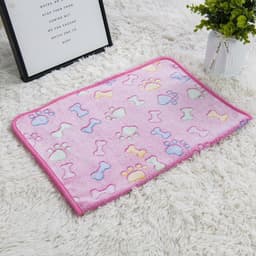 image-Junzhe Pets Dog Seat Cushion 25x25cm Flannel Paw Print