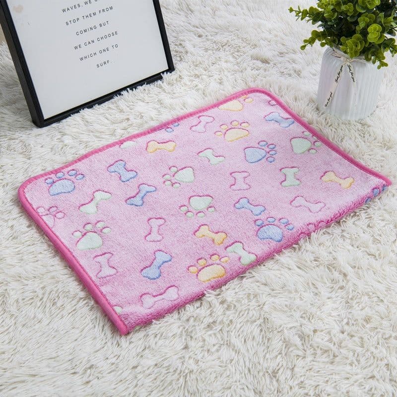 image-Junzhe Pets Dog Seat Cushion 25x25cm Flannel Paw Print