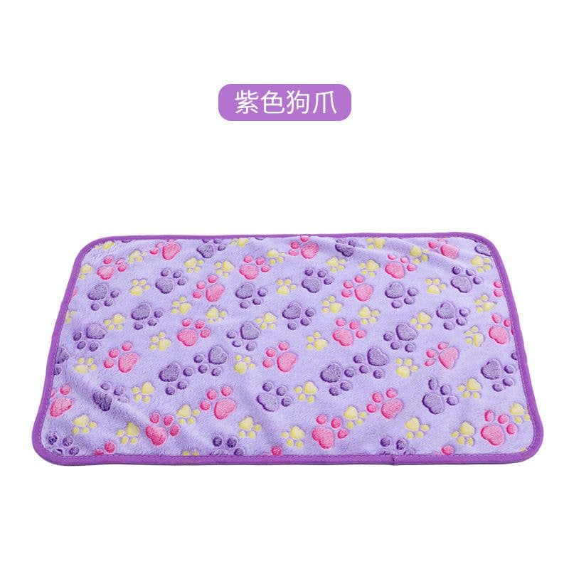 image-Junzhe Pets Dog Seat Cushion 25x25cm Flannel Paw Print