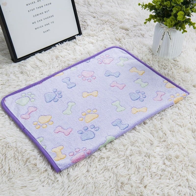 image-Junzhe Pets Dog Seat Cushion 25x25cm Flannel Paw Print