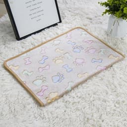 image-Junzhe Pets Dog Seat Cushion 25x25cm Flannel Paw Print