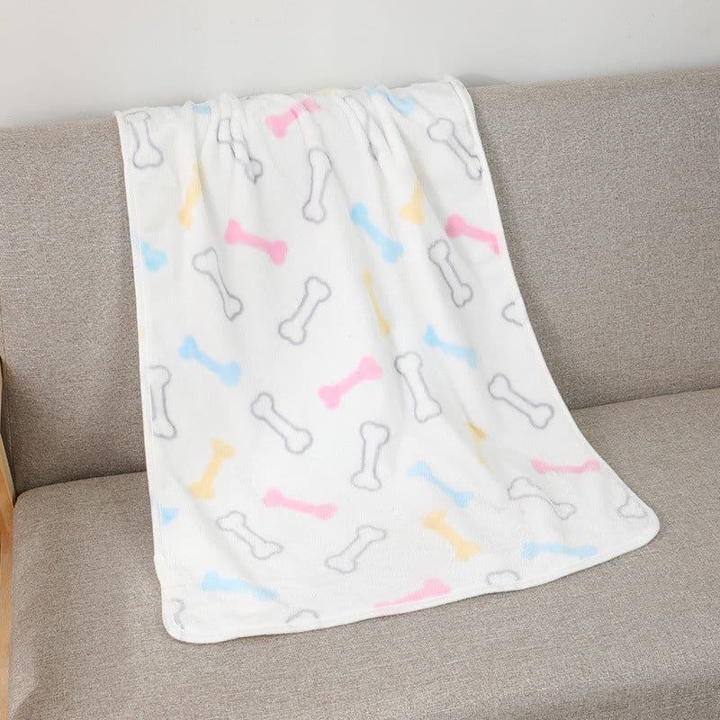 image-Junzhe Pets Dog Seat Cushion 25x25cm Flannel Paw Print