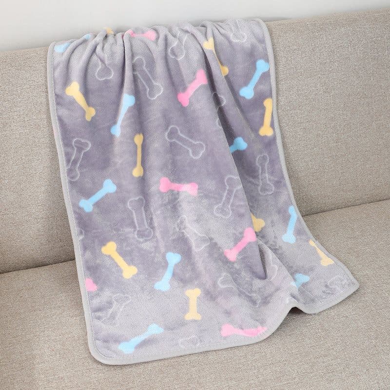 image-Junzhe Pets Dog Seat Cushion 25x25cm Flannel Paw Print