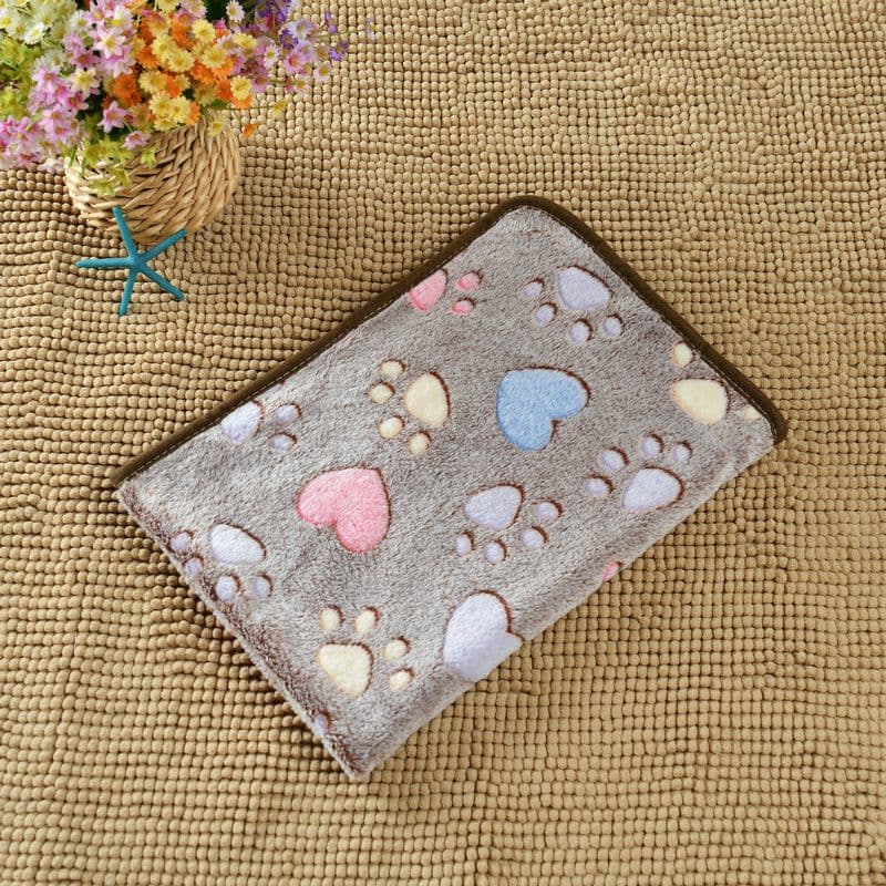 image-Junzhe Pets Dog Seat Cushion 25x25cm Flannel Paw Print