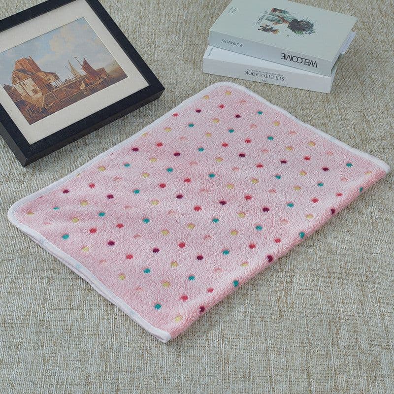 image-Junzhe Pets Dog Seat Cushion 25x25cm Flannel Paw Print