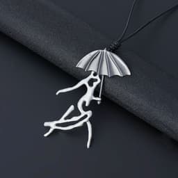 image-Long Chain Sweater Necklace Two-Color Retro Pendant