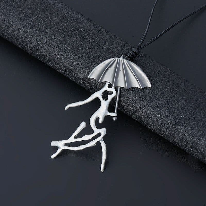 image-Long Chain Sweater Necklace Two-Color Retro Pendant