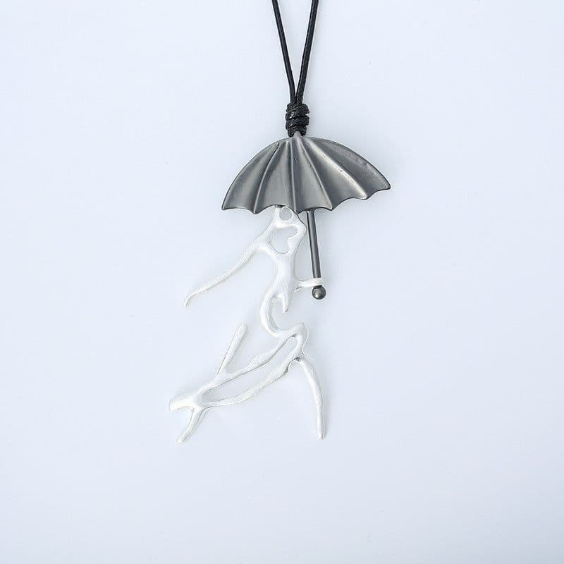 image-Long Chain Sweater Necklace Two-Color Retro Pendant
