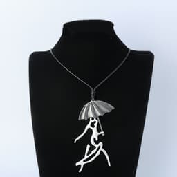 image-Long Chain Sweater Necklace Two-Color Retro Pendant
