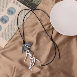 image-Long Chain Sweater Necklace Two-Color Retro Pendant