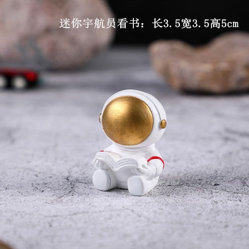 image-Astronaut Phone Bracket - Golden Desk Organizer