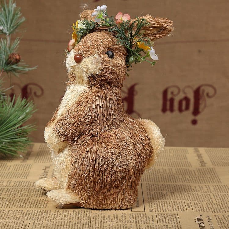 image-Export straw ornaments 16V0013-41-92 left tilted head and hands drooping middle station rabbit (pussy, etc.)
