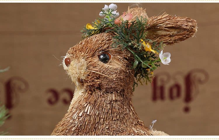 image-Export straw ornaments 16V0013-41-92 left tilted head and hands drooping middle station rabbit (pussy, etc.)