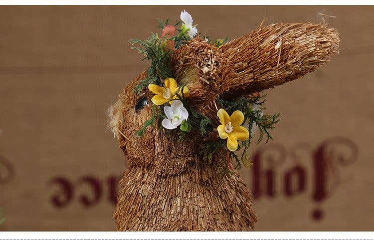 image-Export straw ornaments 16V0013-41-92 left tilted head and hands drooping middle station rabbit (pussy, etc.)