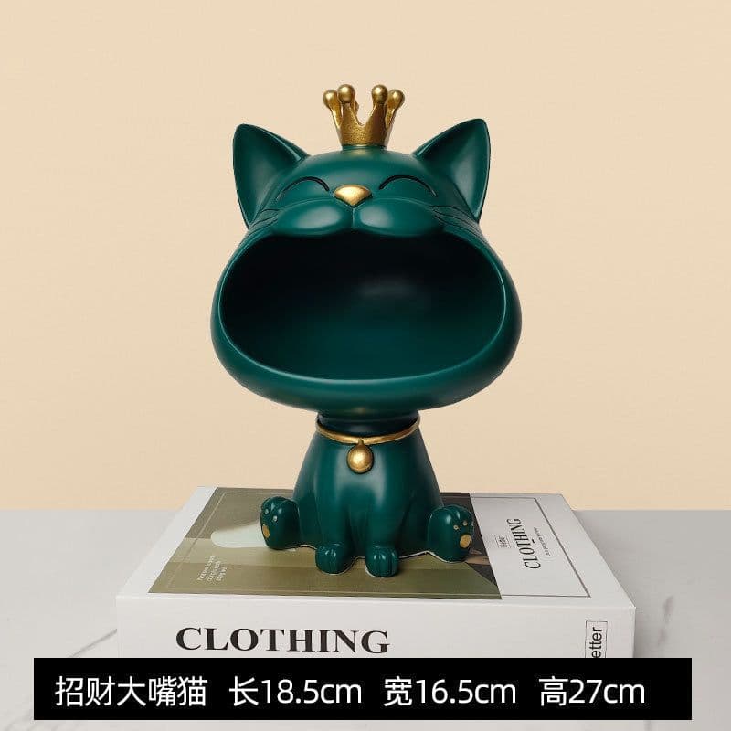 image-Big Mouth Cat Key Storage Ornament - Resin